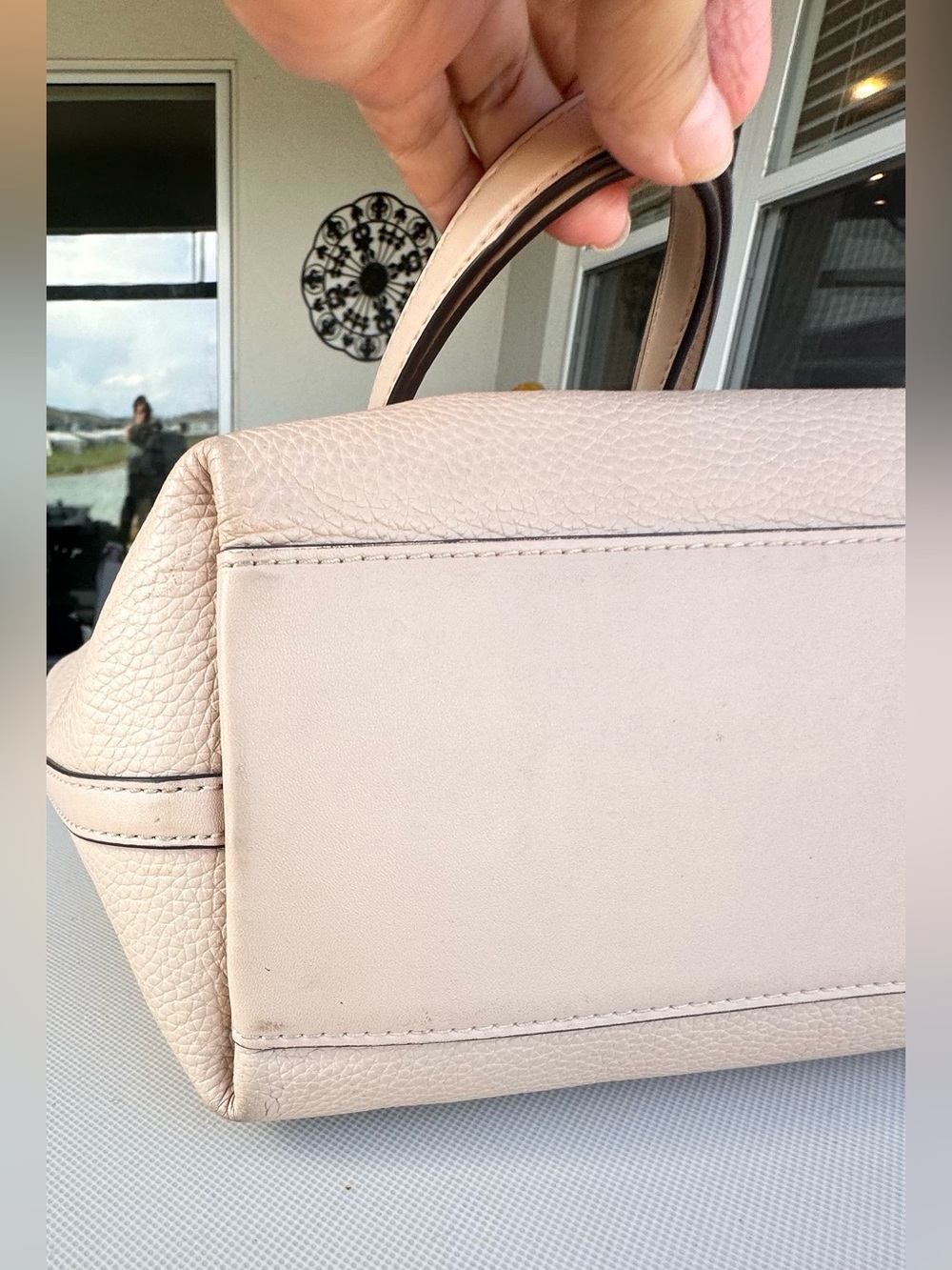 Michael Kors Beige Pebbled Leather Chain-Handle Shoulder Bag - Picture 10 of 10